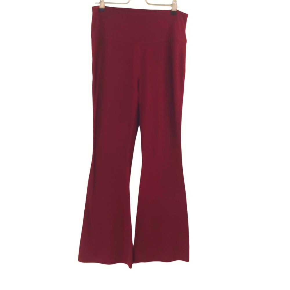 Lululemon Groove Flare Leg Pant Womens 12 Nulu Burgundy High Rise 31x32 Yoga Gym